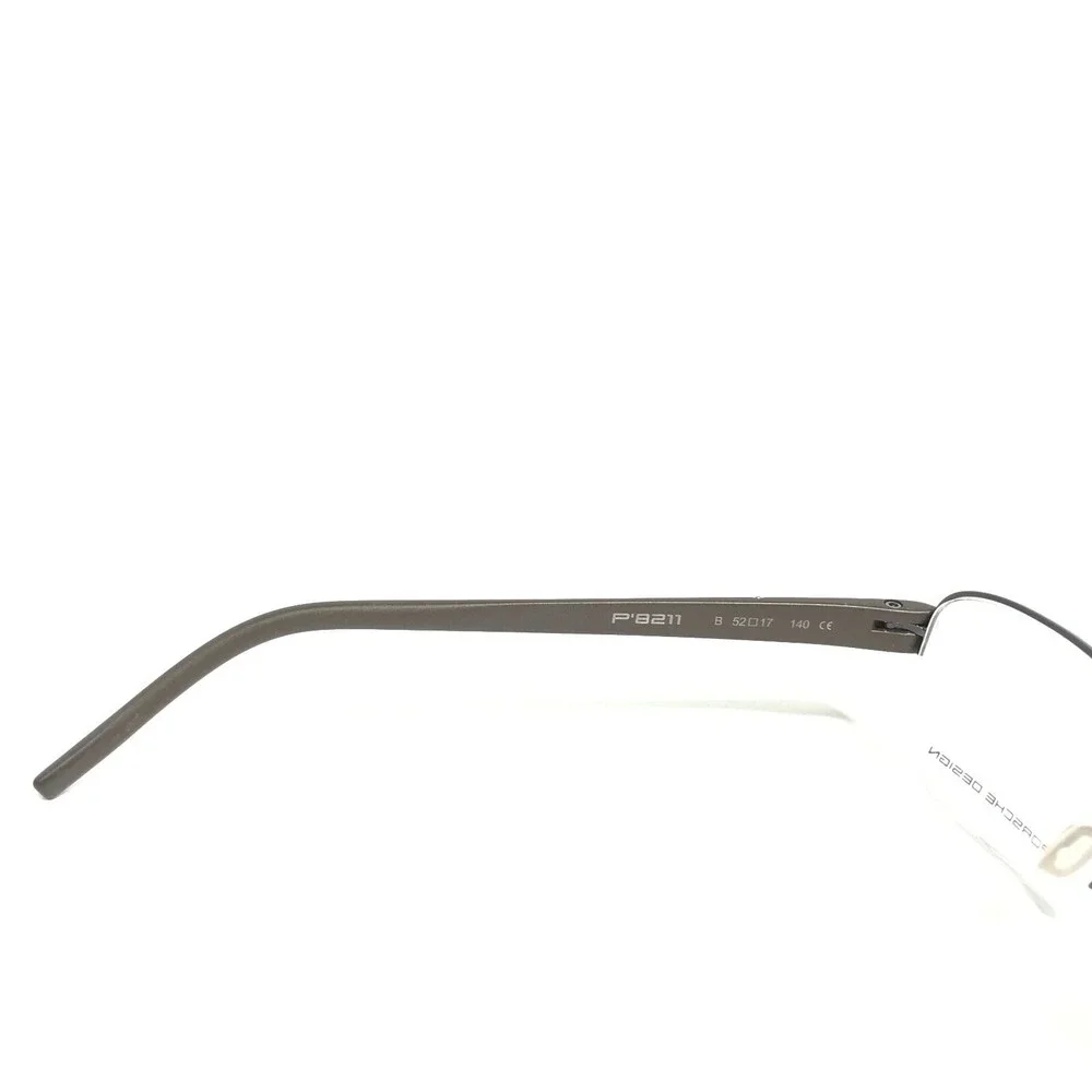 Porsche Design Eyeglasses Frames P8211 B Gray Rectangular Half Rim 57-17-140